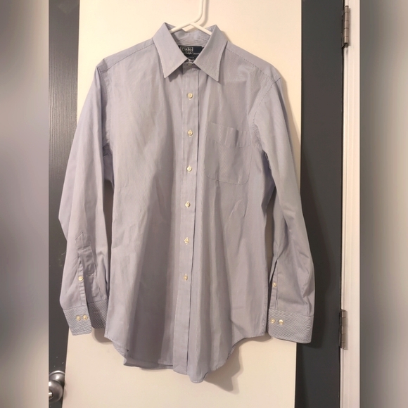 Polo Ralph Lauren Andres Classic Fit Dress Shirt Blue&White‎ Striped 15.5 32/33 - Picture 1 of 7
